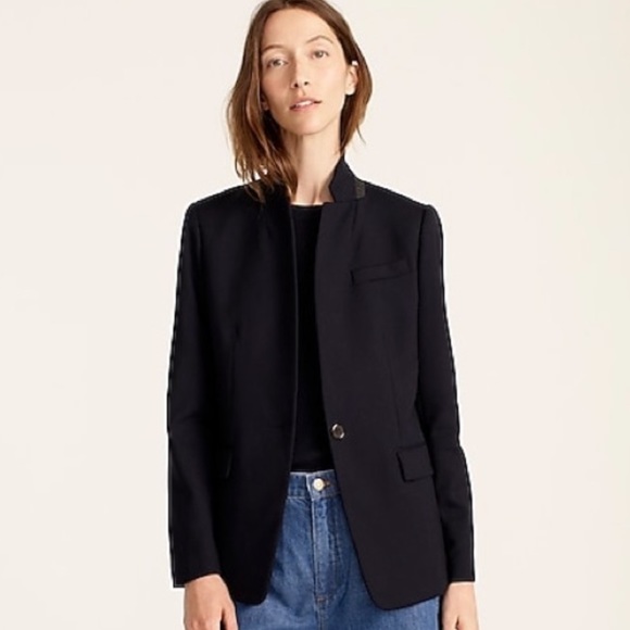 J. Crew Regent Petite Black Wool Blazer